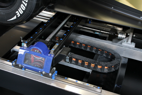 The mechanical bits that move the simulator around to replicate some of the forces of being on track. Photo credit: Stef Schrader